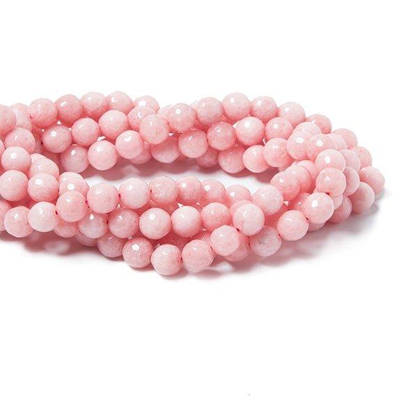 8mm Pink Jade faceted round beads 15 inch 50 pieces - The Bead Traders