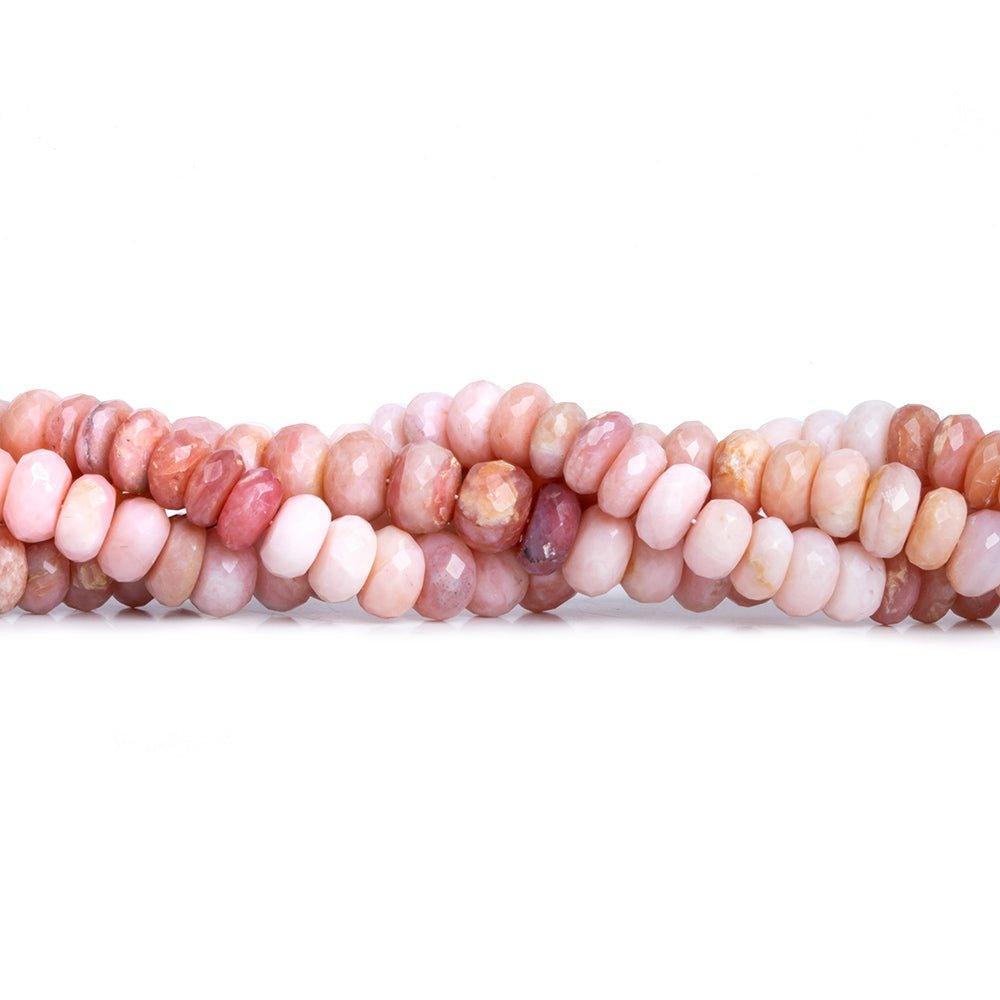 8mm Pink Peruvian Opal Faceted Rondelle Beads 15 inch 95 pieces - The Bead Traders