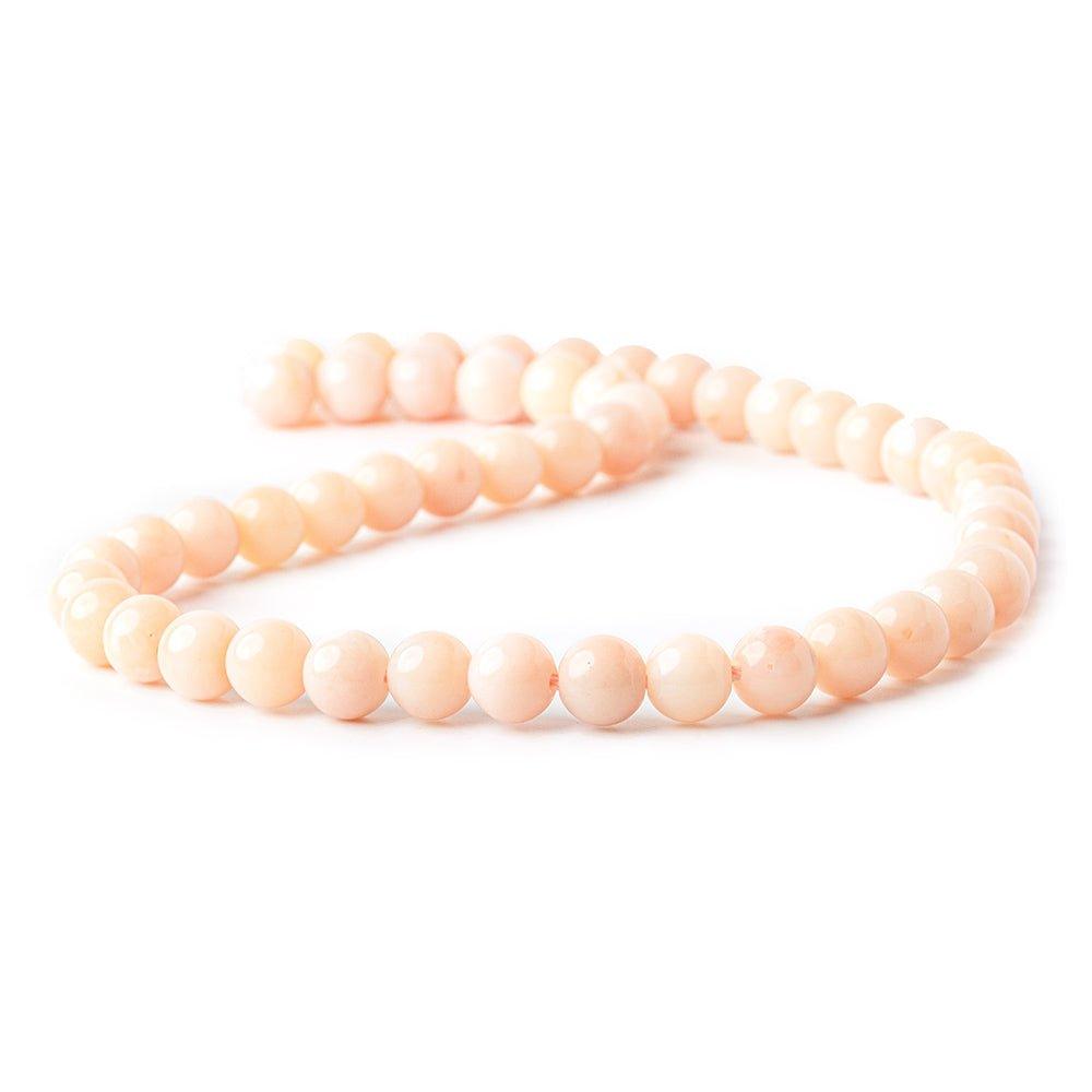 8mm Pink Peruvian Opal Plain Rounds 16 inch 50 pieces - The Bead Traders