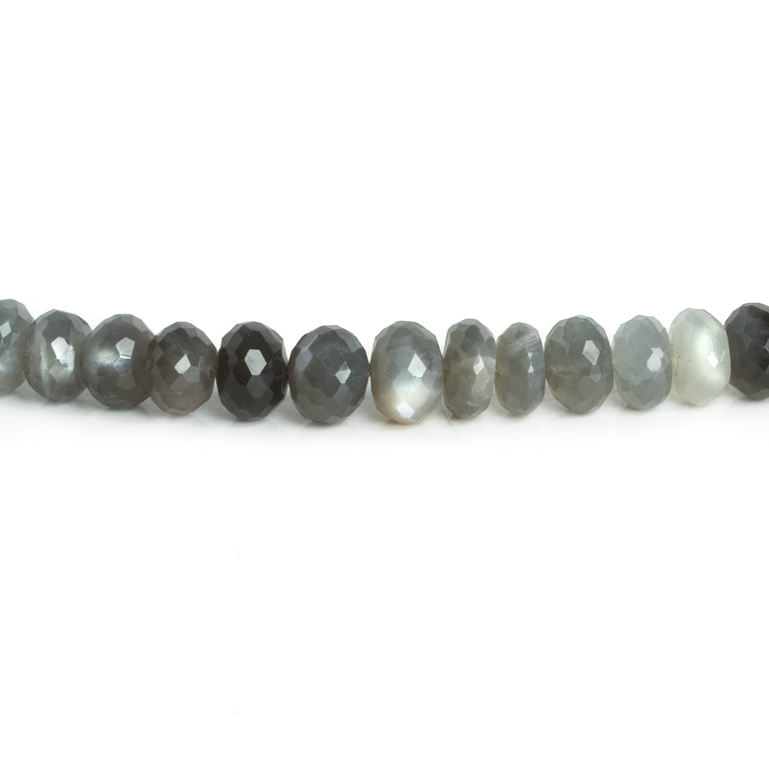 8mm Platinum Moonstone Faceted Rondelles 15 inch 75 beads - The Bead Traders