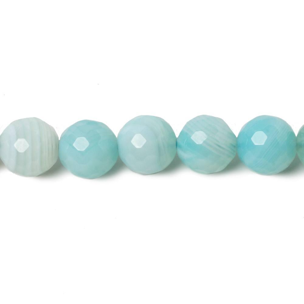 8mm Powder Blue Agate faceted round beads 15 inch - The Bead Traders
