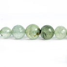 8mm Prehnite Faceted Round Beads 14 inch 53 pieces - The Bead Traders