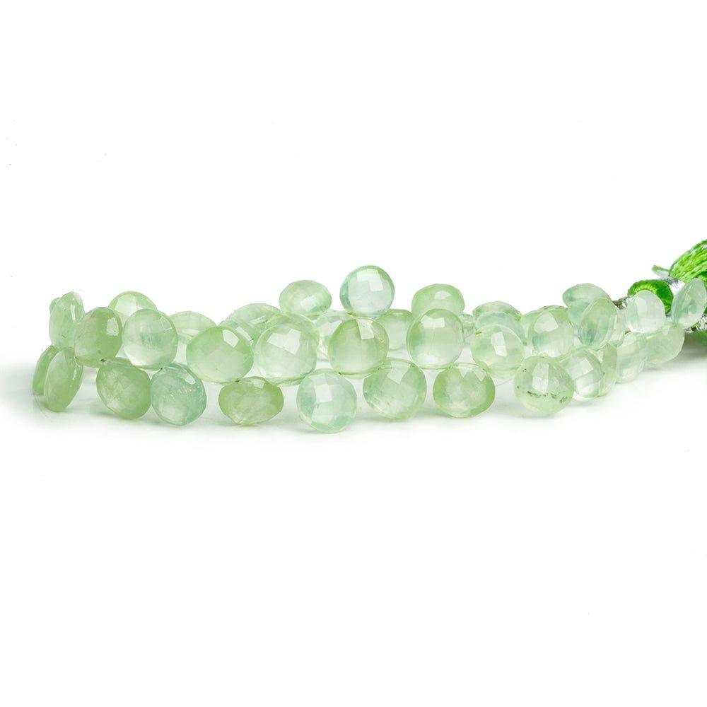 8mm Prehnite Top Drilled Faceted Coins 8 inch 45 pieces - The Bead Traders