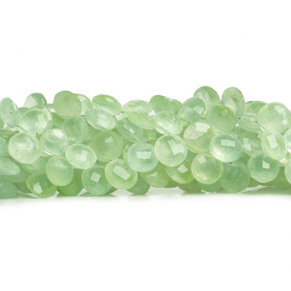 8mm Prehnite Top Drilled Faceted Coins 8 inch 45 pieces - The Bead Traders