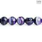 8mm Purple Banded Agate Faceted Round Beads 15 inch 47 pieces - The Bead Traders