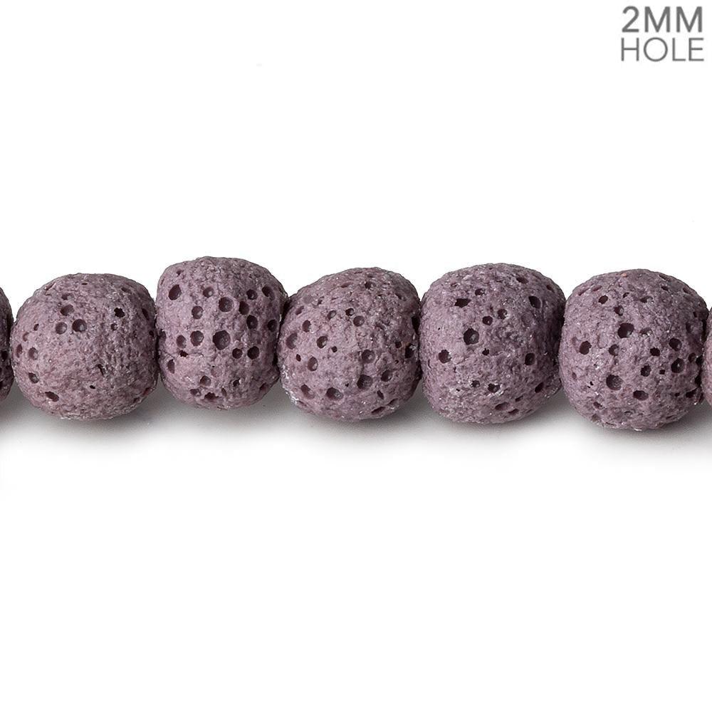 8mm Purple Lava Rock plain rounds 16 inch 51 beads - The Bead Traders