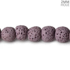 8mm Purple Lava Rock plain rounds 16 inch 51 beads - The Bead Traders