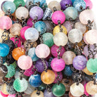 8mm Rainbow Agate plain round Black Gold Chain sold by the foot - The Bead Traders