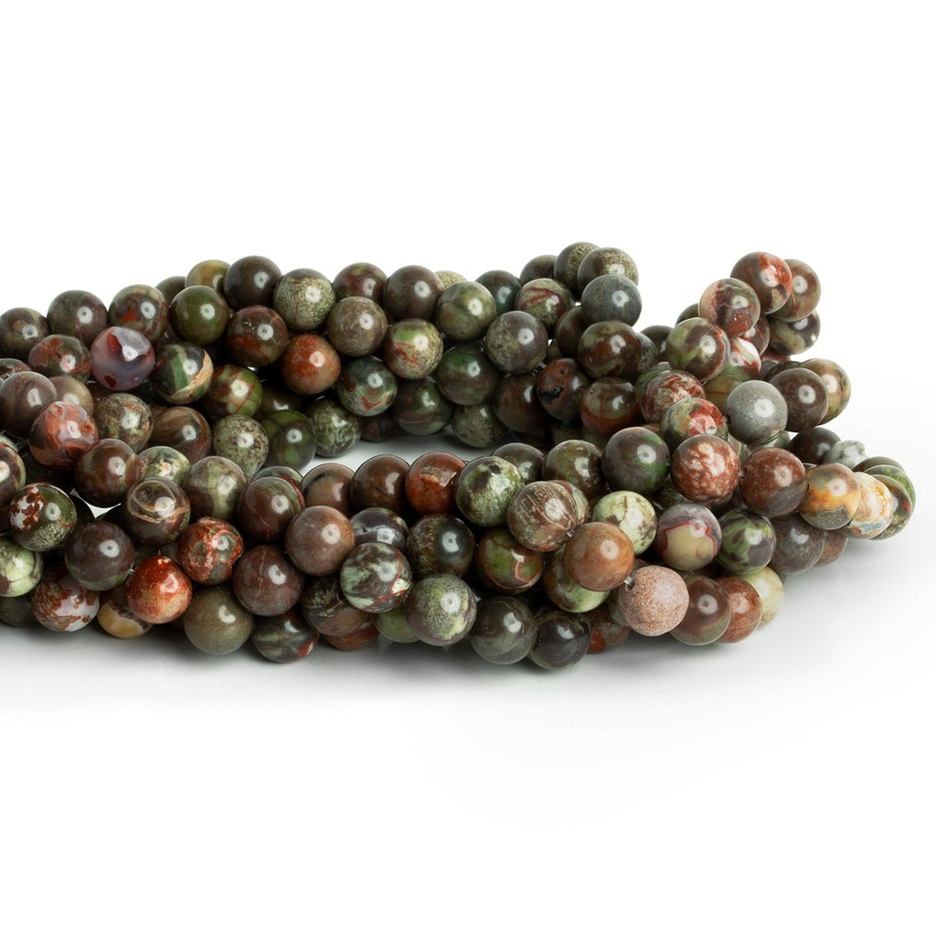 8mm Rainforest Jasper Plain Rounds 15 inch 50 beads - The Bead Traders