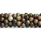 8mm Rainforest Jasper Plain Rounds 15 inch 50 beads - The Bead Traders
