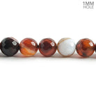 8mm Red Brown Agate faceted round beads 14.5 inch 47 pieces - The Bead Traders