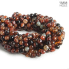 8mm Red Brown Agate faceted round beads 14.5 inch 47 pieces - The Bead Traders