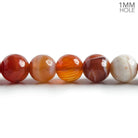 8mm Red Orange Banded Agate faceted round beads 14.5 inch 47 pieces - The Bead Traders