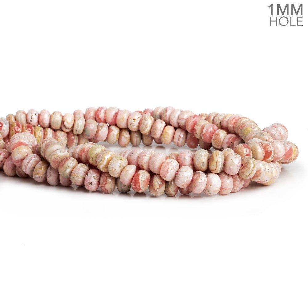 8mm Rhodocrosite Plain Rondelles 16 inch 80 beads - The Bead Traders
