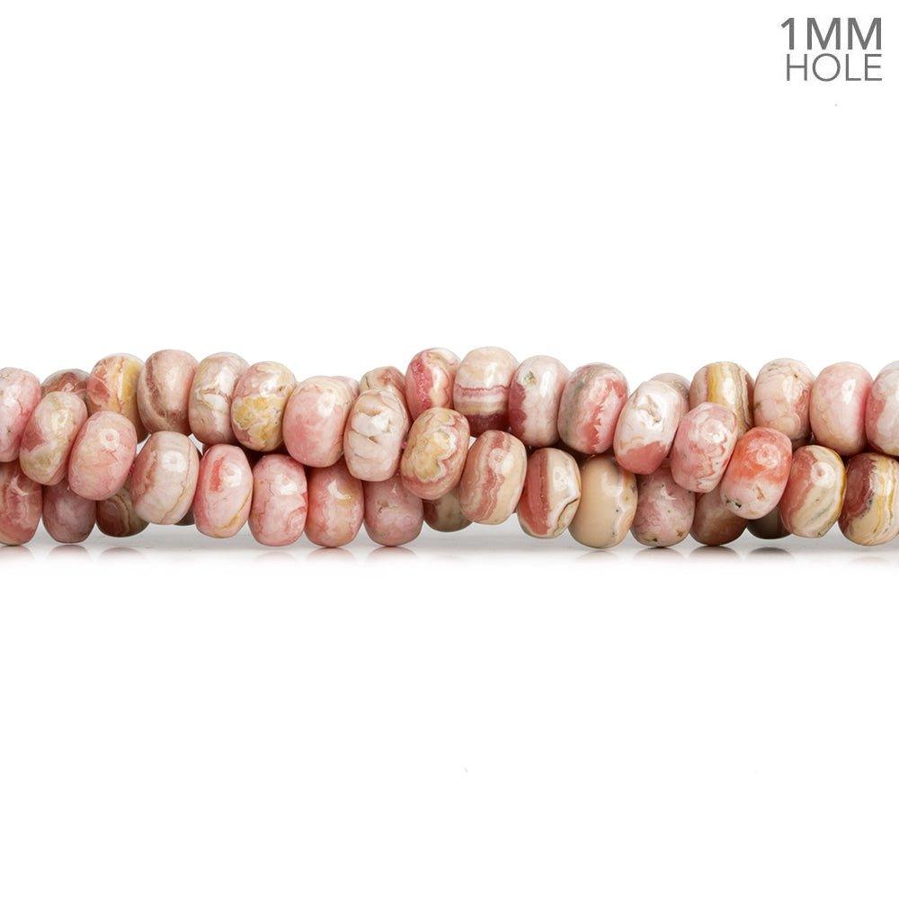 8mm Rhodocrosite Plain Rondelles 16 inch 80 beads - The Bead Traders