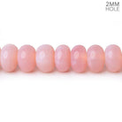 8mm Rose Pink Opal 2mm Large Hole Plain Rondelles 8 inch 38 beads - The Bead Traders