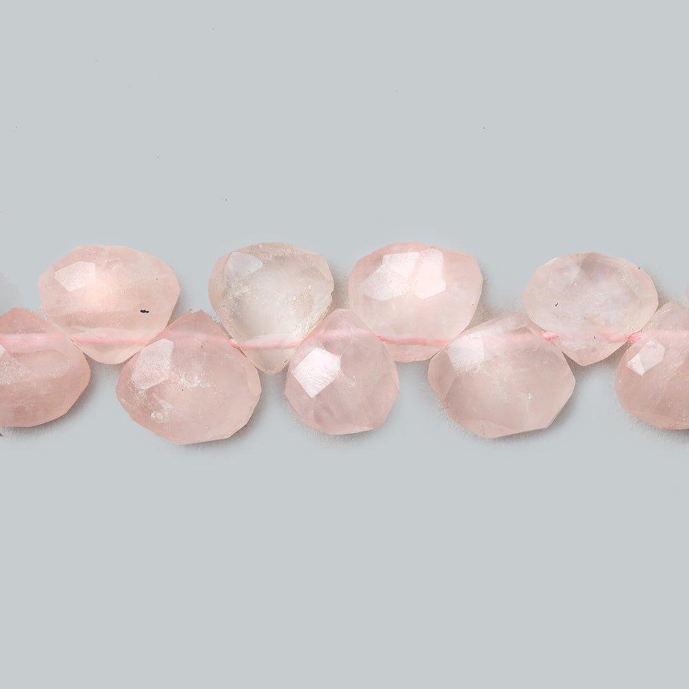 8mm Rose Quartz Faceted Heart Beads, 14 inch - The Bead Traders