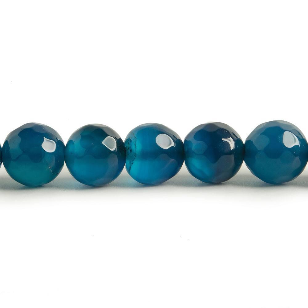 8mm Royal Blue Agate faceted rounds 15 inch 47 beads - The Bead Traders