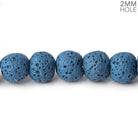 8mm Royal Blue Lava Rock plain rounds 16 inch 51 beads - The Bead Traders