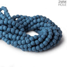 8mm Royal Blue Lava Rock plain rounds 16 inch 51 beads - The Bead Traders