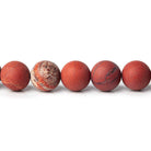 8mm Satin Matte Red Jasper Plain Round 1mm drill hole beads 15.5inch 49 pieces - The Bead Traders