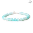8mm Seafoam Blue Opal 2mm Large Hole Plain Rondelles 8 inch 39 beads - The Bead Traders