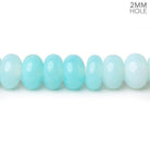 8mm Seafoam Blue Opal 2mm Large Hole Plain Rondelles 8 inch 39 beads - The Bead Traders