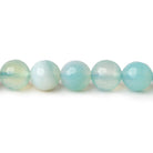8mm Seaglass Aqua Agate faceted rounds 15 inch 47 beads - The Bead Traders
