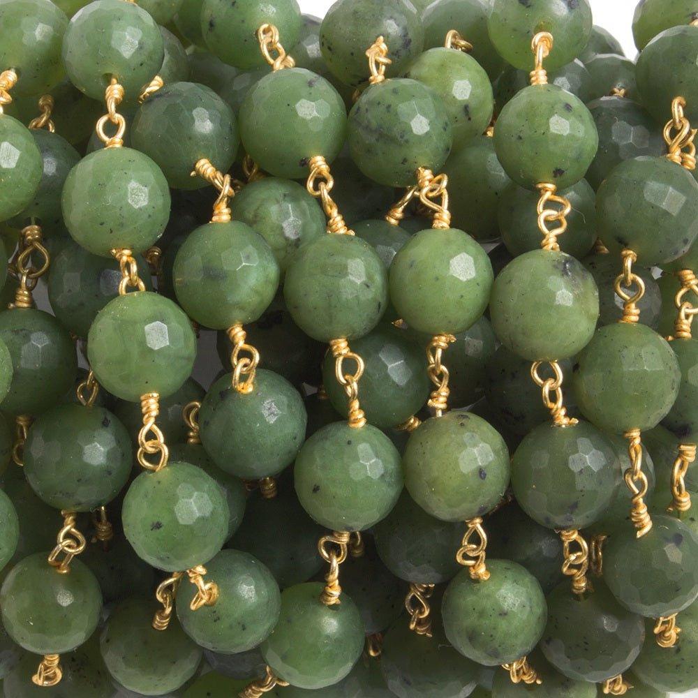 8mm Serpentine faceted round Gold plated Chain by the foot 23 pieces - The Bead Traders