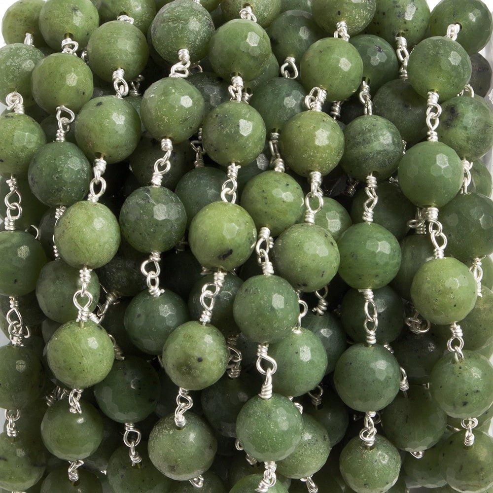 8mm Serpentine faceted round Silver plated Chain by the foot 23 pieces - The Bead Traders