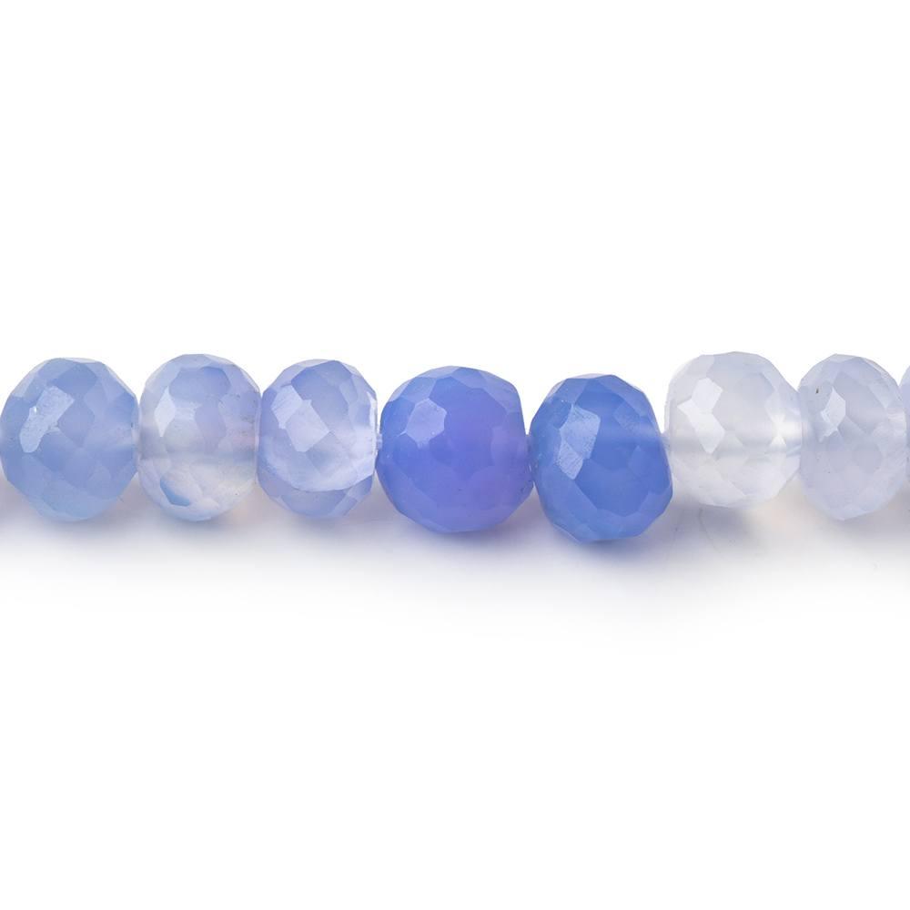 8mm Shaded Santorini Chalcedony Faceted Rondelle Beads 12 inch 65pcs - The Bead Traders