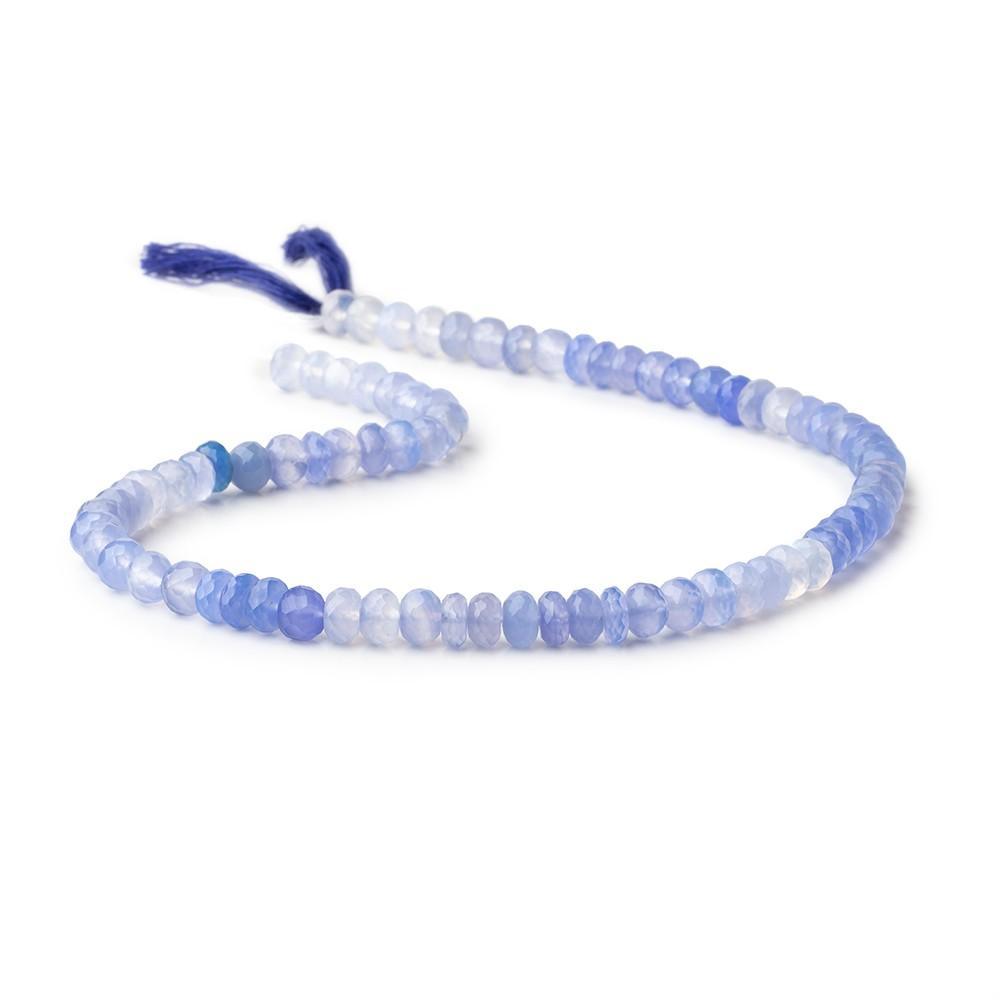 8mm Shaded Santorini Chalcedony Faceted Rondelle Beads 12 inch 65pcs - The Bead Traders