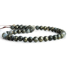 8mm Silver Agate with Pyrite Rounds 15 inch 45 beads - The Bead Traders