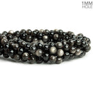 8mm Silver Obsidian Faceted Round Beads 15 inch 45 pieces - The Bead Traders