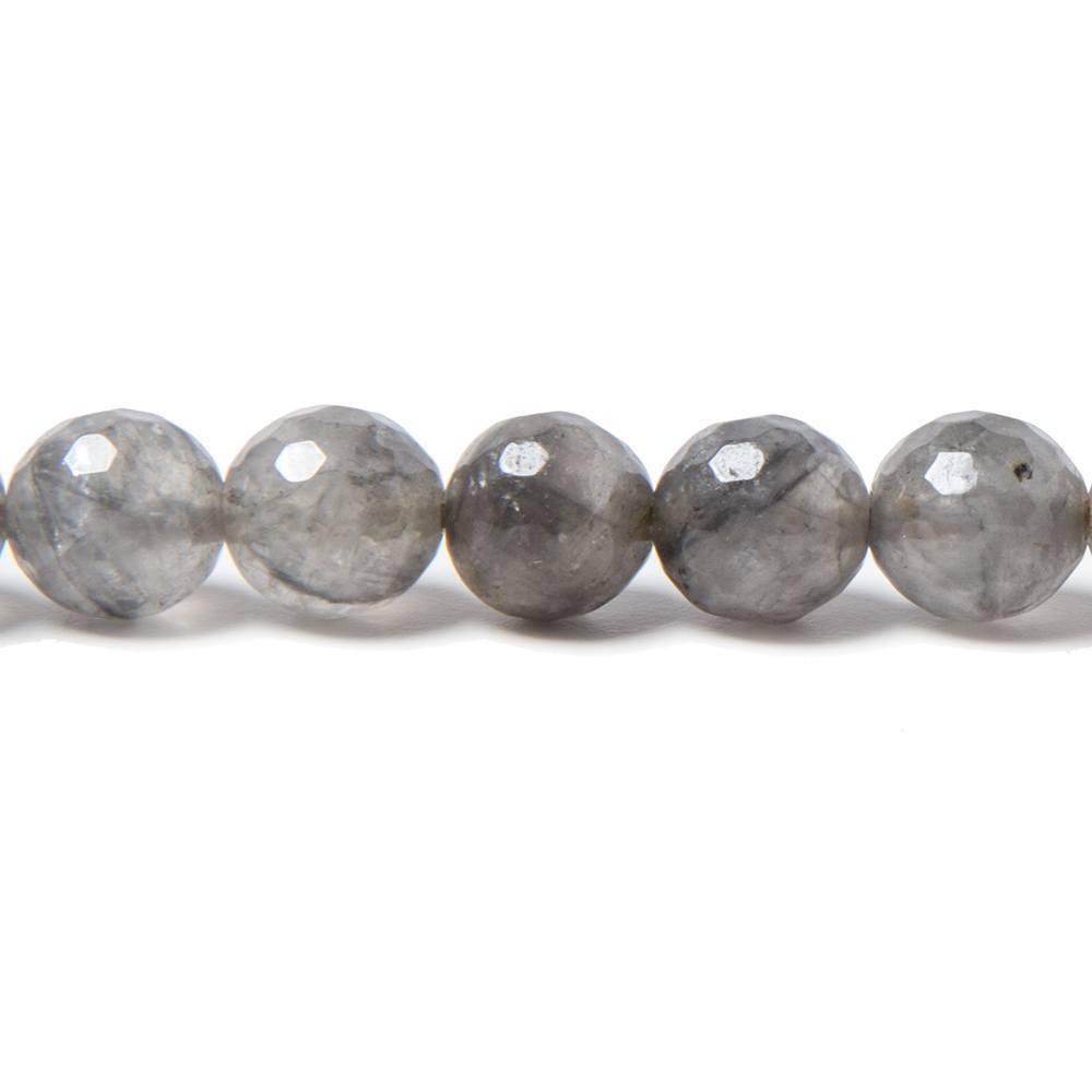 8mm Silver Quartz faceted round beads 15 inch 47 pieces - The Bead Traders