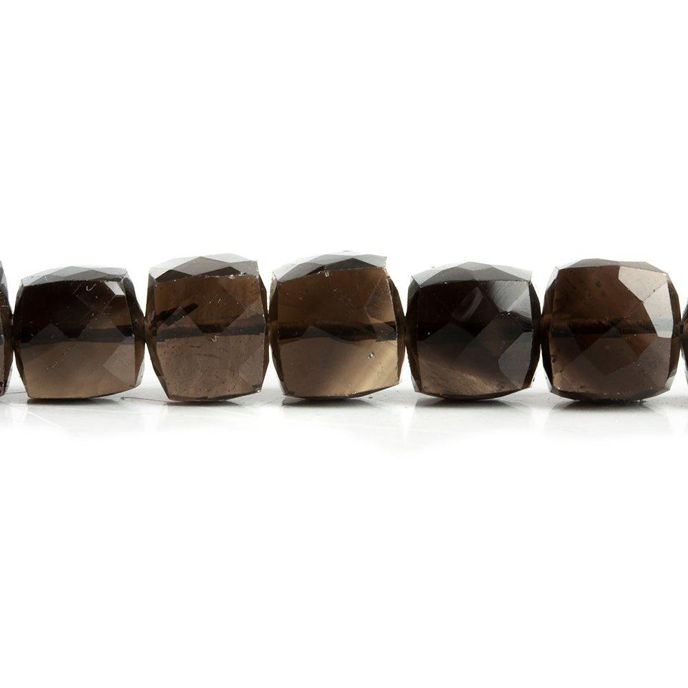 8mm Smoky Quartz Faceted Cube Beads 8 inch 24 pieces - The Bead Traders