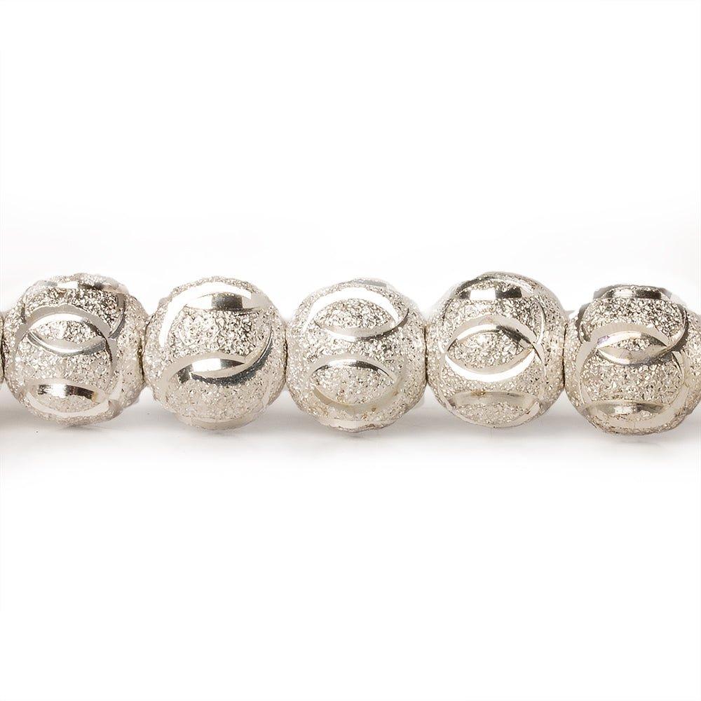 8mm Sterling Silver Plated Brass Stardust Circle Round Beads, 8 inch, - The Bead Traders