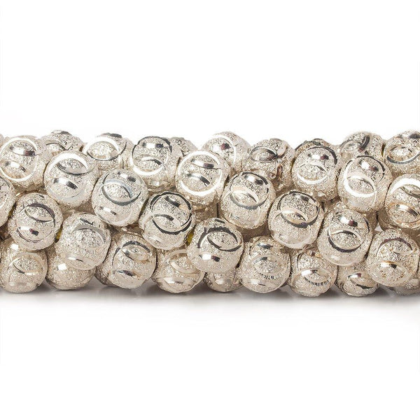 8mm Sterling Silver Plated Brass Circle Stardust Rounds 8 inch 27 beads