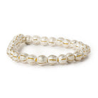 8mm Sterling Silver Plated Brass Stardust Stripe Round Beads, 8 inch - The Bead Traders