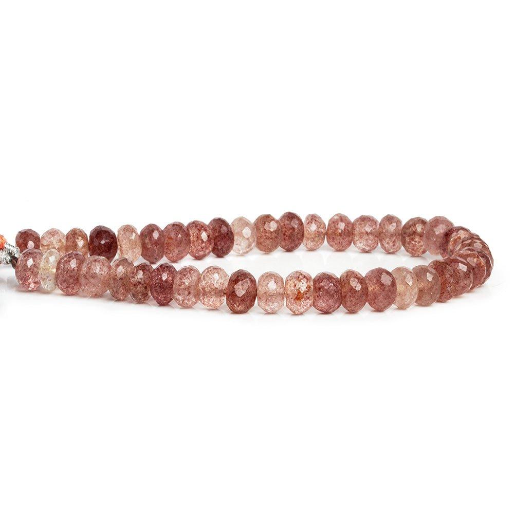 8mm Strawberry Quartz Faceted Rondelle Beads 8 inch 39 pieces - The Bead Traders