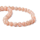 8mm Sunstone faceted round beads 15 inch 50 pieces - The Bead Traders