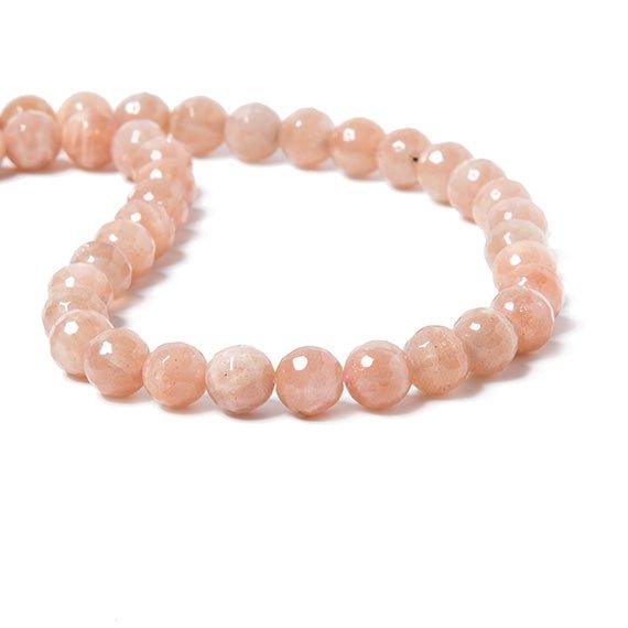 8mm Sunstone faceted round beads 15 inch 50 pieces - The Bead Traders