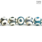 8mm Teal Blue Evil Eye Agate Plain Round Beads 15.5 inch 47 pieces - The Bead Traders
