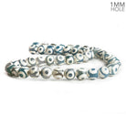 8mm Teal Blue Evil Eye Agate Plain Round Beads 15.5 inch 47 pieces - The Bead Traders
