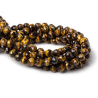 8mm Tiger Eye Faceted Round Beads, 15 inch - The Bead Traders