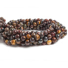 8mm Tiger Iron Jasper plain round beads 15.5 inch 51 pieces - The Bead Traders