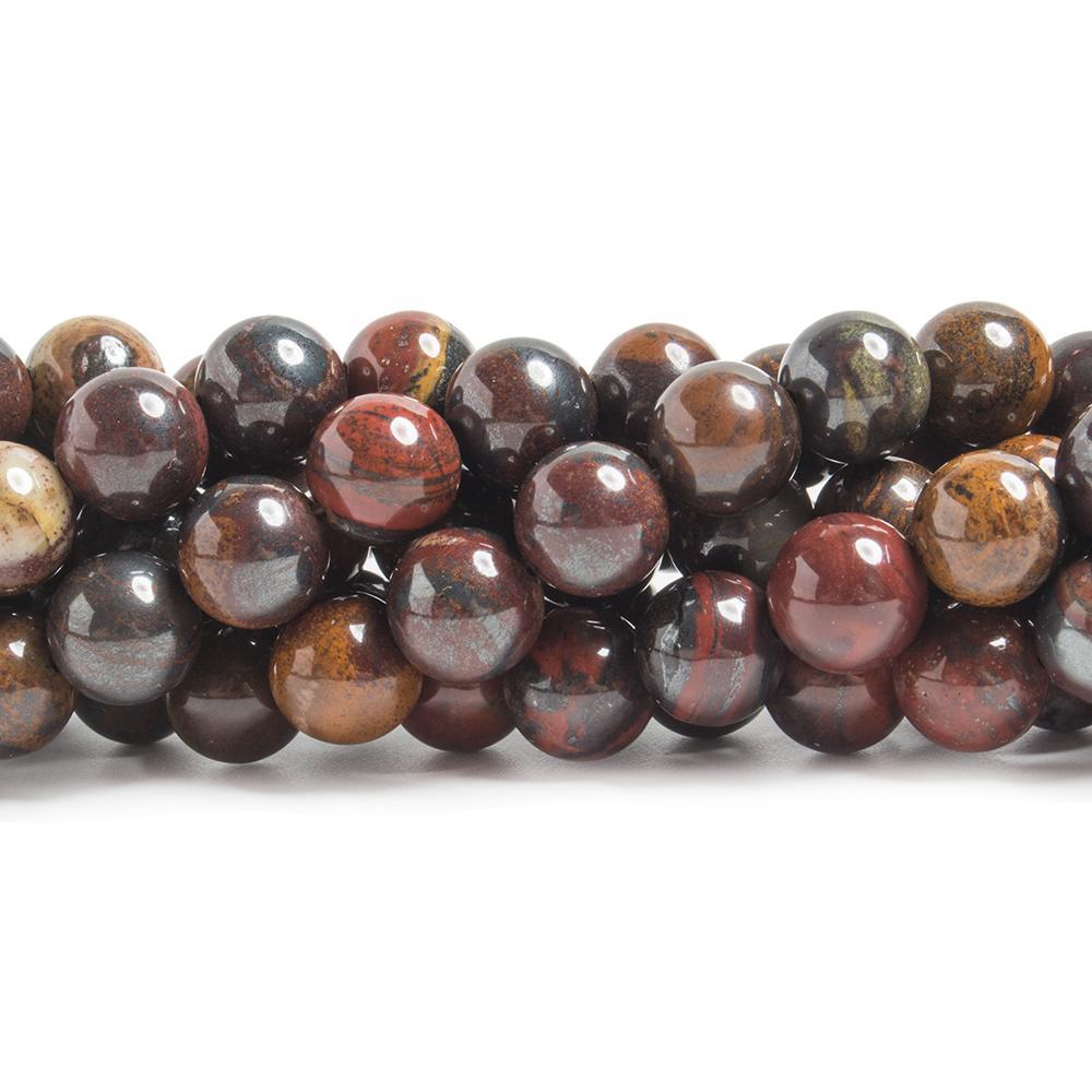 8mm Tiger Iron Jasper plain round beads 15.5 inch 51 pieces - The Bead Traders