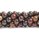 8mm Tiger Iron Jasper plain round beads 15.5 inch 51 pieces - The Bead Traders