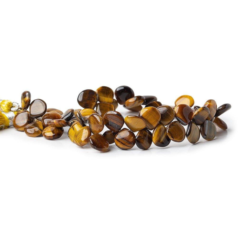 8mm Tiger's Eye plain heart Beads 7.5 inch 55 pieces - The Bead Traders