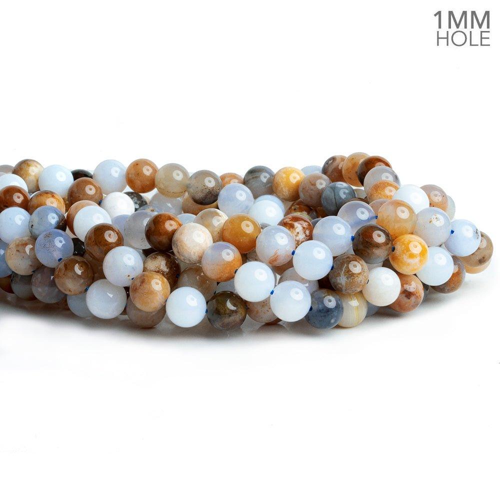 8mm Turkish Chalcedony w/ Matrix Plain Round Beads 15 inch 45 pieces - The Bead Traders